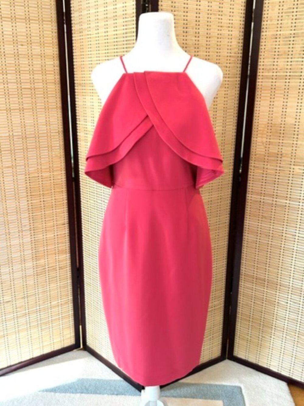 Eliza J Cold Shoulder Cocktail Dress – Pink / Fuchsia – Fully Lined – Size 2